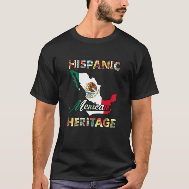 T-shirt Drapeau Mexique Flag Hispanique Mois Pride M (Devant)