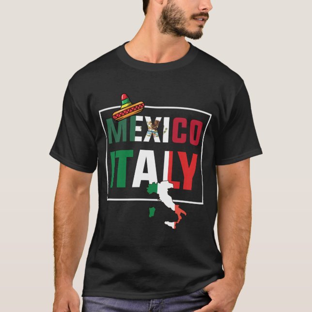 T-shirt Drapeau Mexique-Italie (Devant)