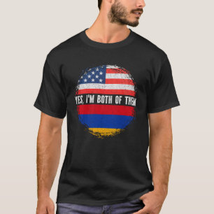 T-shirt Drapeau mi-américain mi-arménien USA Arménie
