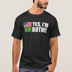 T-shirt Drapeau mi-américain mi-brésilien USA Brésil 1