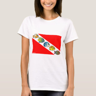 T-shirt Drapeau mignon de piqué de Scubadorable