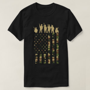 T-shirt Drapeau Militaire Américain des Soldats