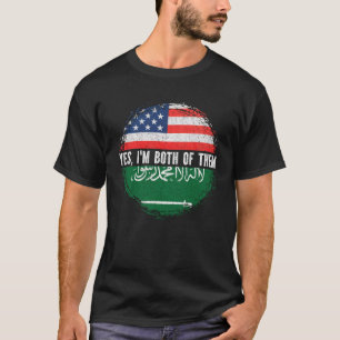 T-shirt Drapeau moitié-américain Arabie Saoudite États-Uni