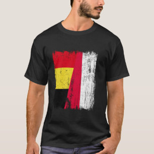 T-shirt Drapeau moitié Belgique Pologne Ascendance belgo-p