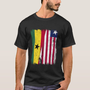 T-shirt Drapeau moitié Ghana Libéria Maillot ghanéen libér