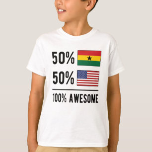 T-shirt Drapeau moitié ghanéen moitié américain Ghana État