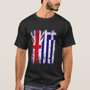 T-shirt Drapeau moitié Royaume-Uni Grèce Drapeau britanniq