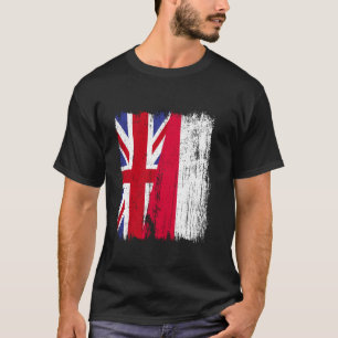 T-shirt Drapeau moitié Royaume-Uni Pologne Ascendance brit