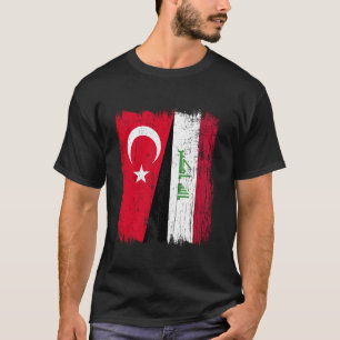T-shirt Drapeau moitié Turquie Irak Maillot turc irakien