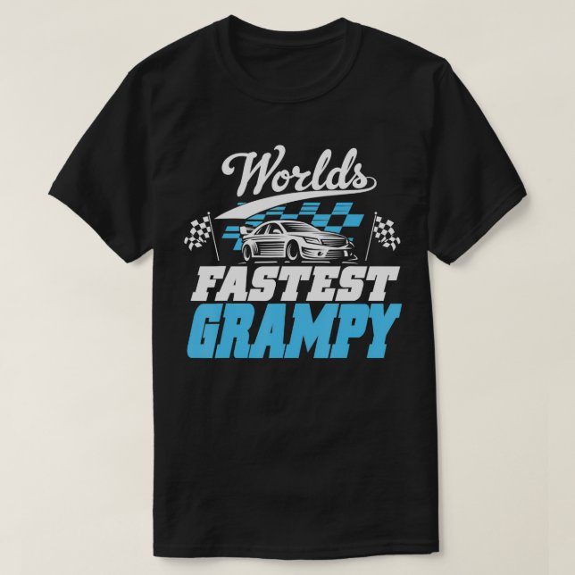 T-shirt Drapeau mondial À damiers course Grampy la plus ra (Design devant)