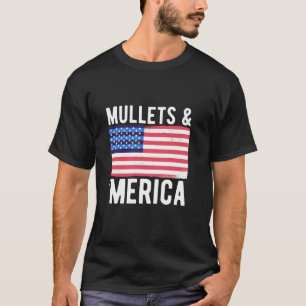T-shirt Drapeau Mullets Et Merica USA America