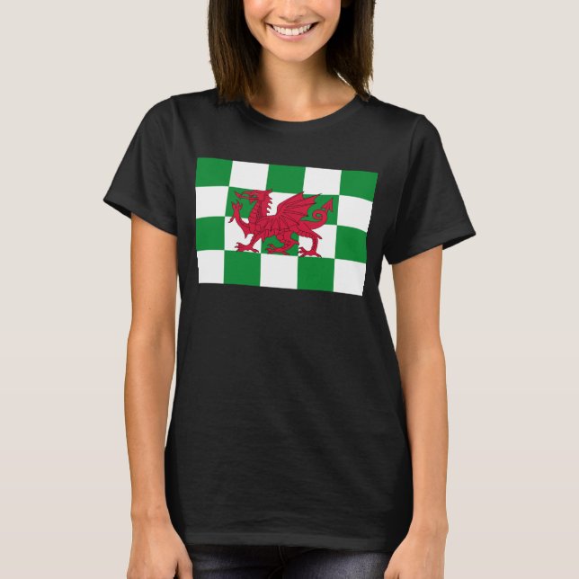T-shirt Drapeau mystique de dragon celtique rouge du Pays  (Devant)
