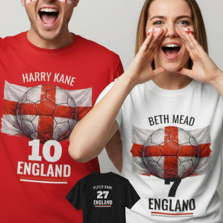 T-shirt Drapeau national de football d'Angleterre Patrimoi