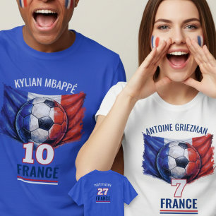 T-shirt Drapeau National de France Football Héritage Balle