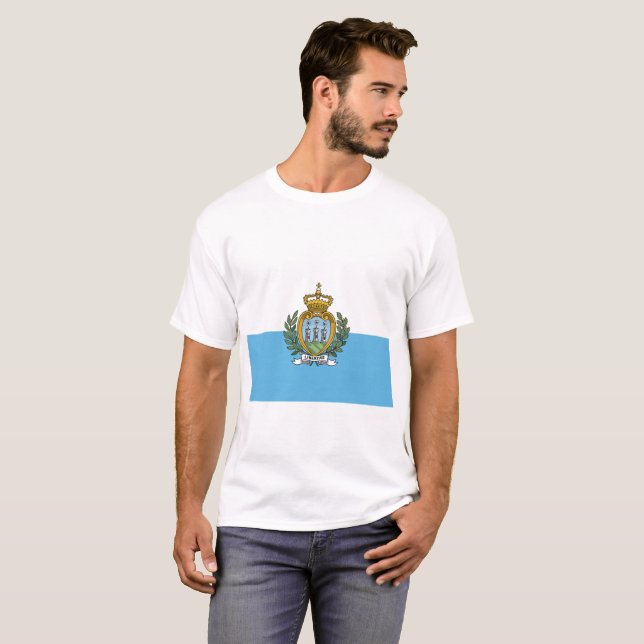 T-shirt Drapeau national du monde du Saint-Marin (Devant entier)