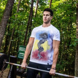 T-shirt Drapeau national roumain et ancien loup dacien