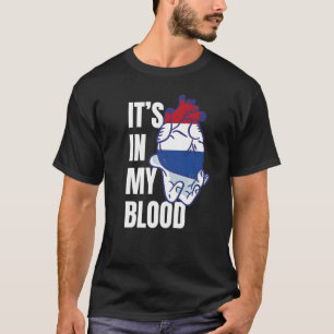 T-shirt Drapeau néerlandais Coeur sang Veines main Pays-Ba