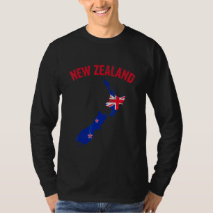 T-shirt Drapeau néo-zélandais en détresse Carte Nouvelle-Z