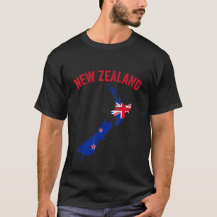 T-shirt Drapeau néo-zélandais en détresse Carte Nouvelle-Z