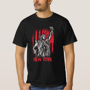 T-shirt Drapeau New York NY Statue de Liberty USA Amérique