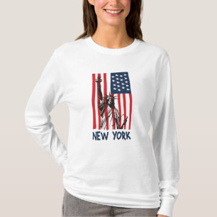 T-shirt Drapeau New York NY Statue de Liberty USA Amérique