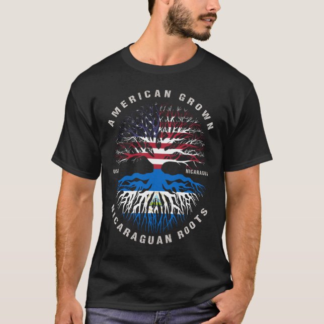 T-shirt Drapeau nicaraguayen américain (Devant)