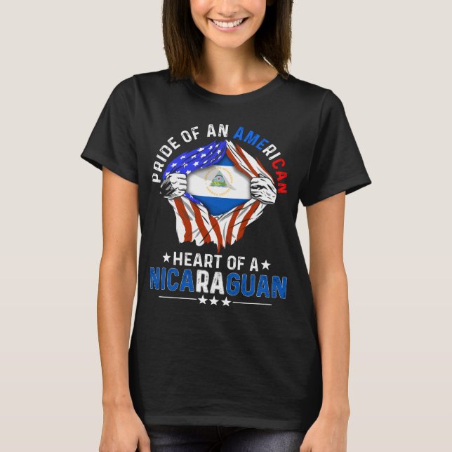 T-shirt Drapeau nicaraguayen américain du Nicaragua (Devant)