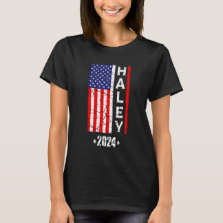 T-shirt Drapeau Nikki Haley 2024 rétro Vintage américain U