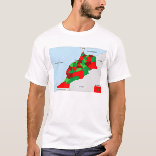 T-shirt drapeau noir politique de carte de pays du Maroc
