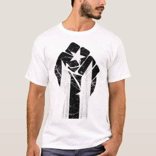 T-shirt Drapeau noir Porto Rico Resiste