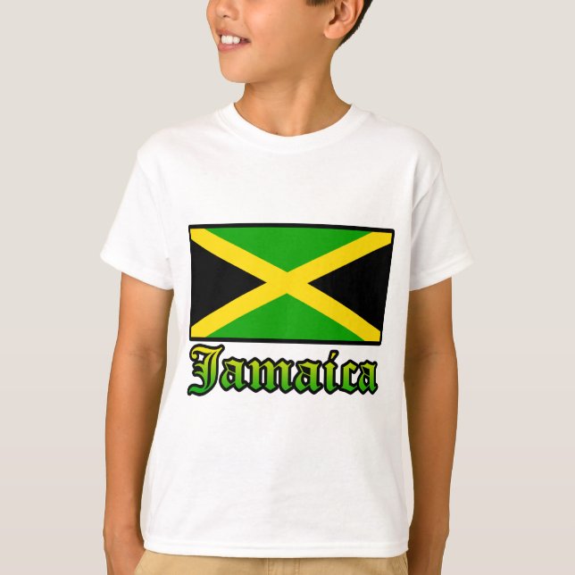 T-shirt Drapeau, noir, vert et jaune de la Jamaïque (Devant)