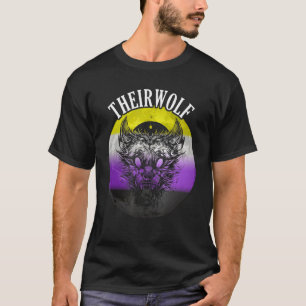 T-shirt Drapeau non binaire Leur loup Pride non binaire LG