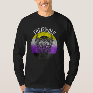T-shirt Drapeau non binaire Leur loup Pride non binaire LG