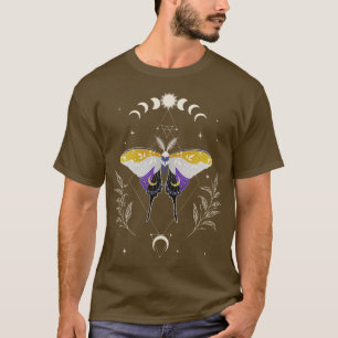 T-shirt Drapeau non binaire Luna Moth Celestial LGBT Pride