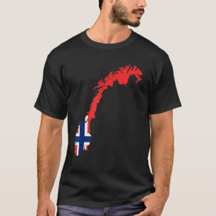 T-shirt Drapeau norvégien en Norvège contour Norvège