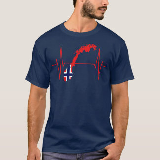 T-shirt Drapeau norvégien Heartbeat 2