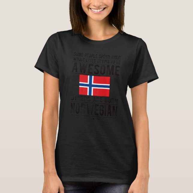 T-shirt Drapeau norvégien incroyable Norvège Racines norvé (Devant)