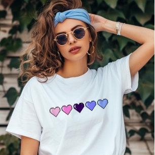 T-shirt Drapeau Omnisexuel Coeur du pixel
