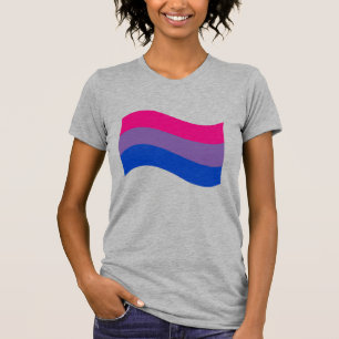 T-shirt Drapeau ondulé de la fierté bisexuelle