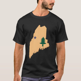 T-shirt Drapeau original Maine State Cadeau Nord Nouvelle-