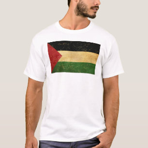 T-shirt Drapeau palestinien blanc Vintage