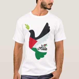 T-shirt Drapeau palestinien dans une colombe de paix avec 