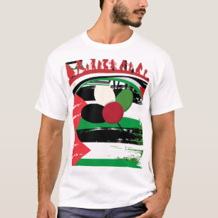 T-shirt Drapeau palestinien et silhouette des réfugiés