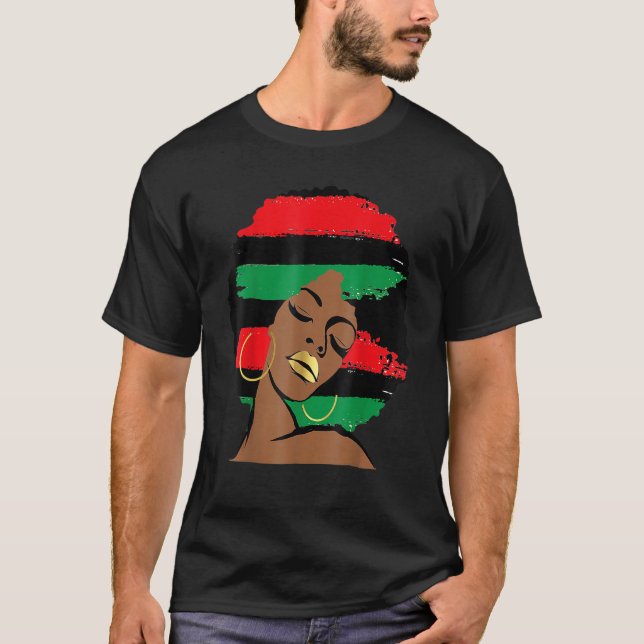 T-shirt Drapeau panafricain de l'UNIA Histoire noire afro- (Devant)