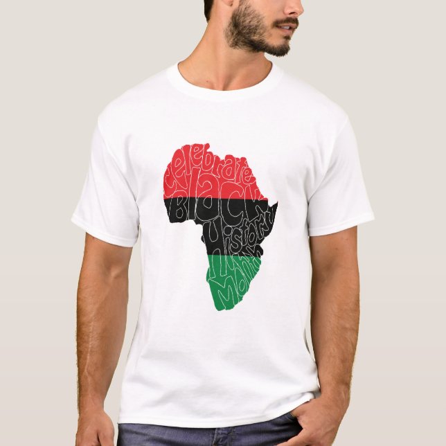T-shirt Drapeau panafricain Noir Histoire Mois Art Design (Devant)