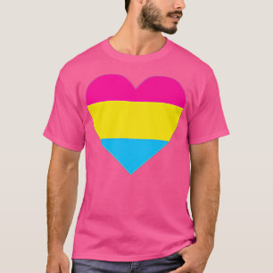 T-shirt Drapeau Pansexuel LGB Love Coeur Pocket Imprimer 