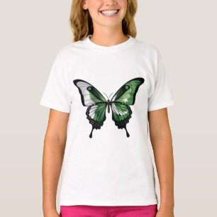 T-shirt Drapeau papillon noir du Pakistan