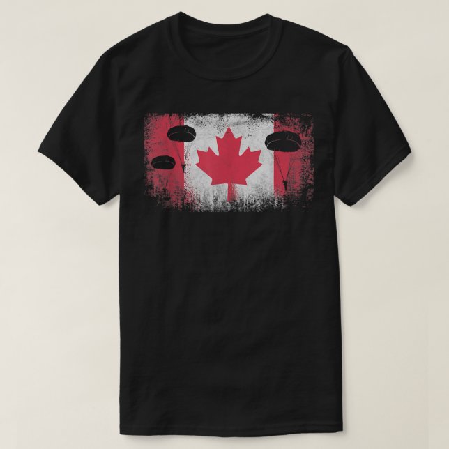 T-shirt Drapeau Parachutiste Canada Infanterie aéroportée (Design devant)