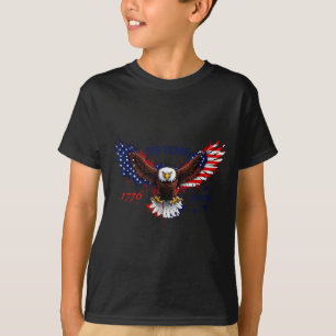 T-shirt drapeau patriotique aigle américain 250 ans 1776–2
