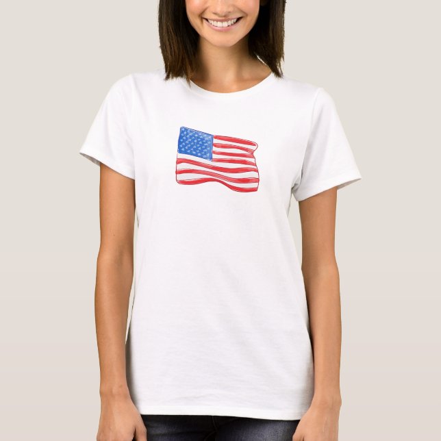 T-shirt Drapeau patriotique américain (Devant)